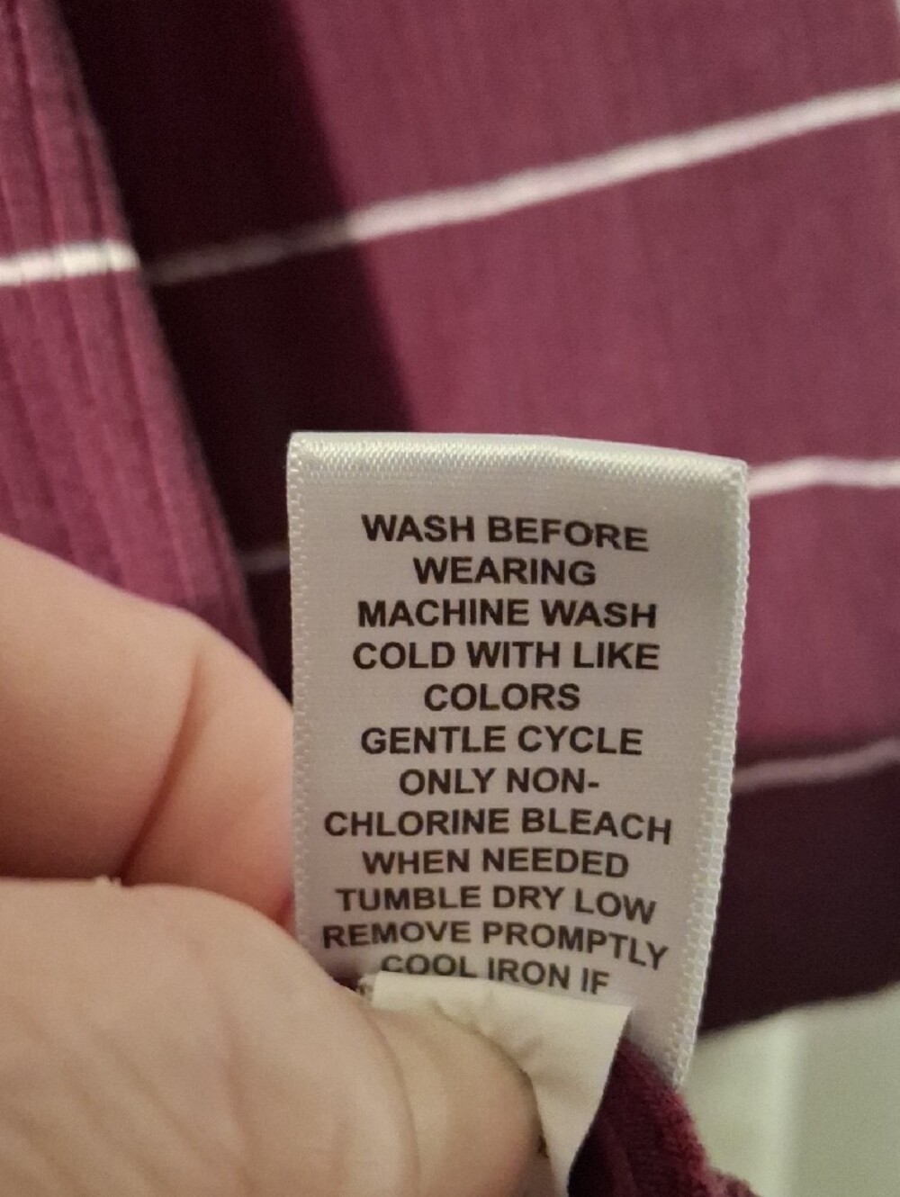 Elle Burgundy and White Striped Square Neck 3/4 Sleeve Top - Picture 7 of 9